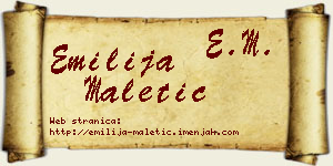 Emilija Maletić vizit kartica